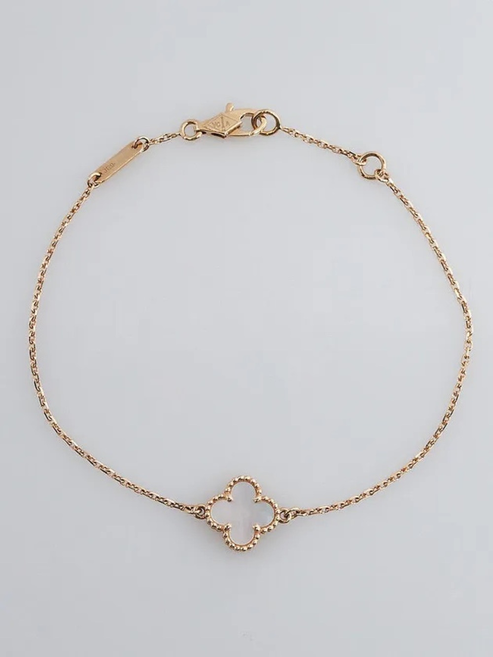 Van Cleef & Arpels Rose Gold Clover Outline Bracelet